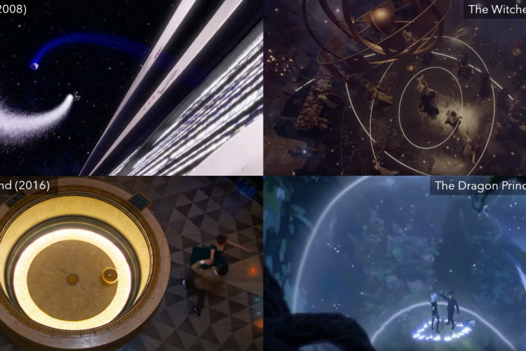 Four screenshots from media with flying