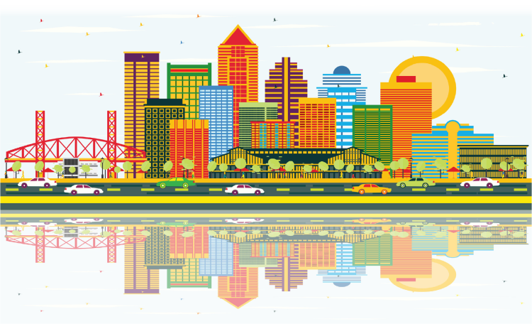 graphic of Jacksonville skyline