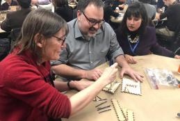 SMT members building a kalimba at a national conference